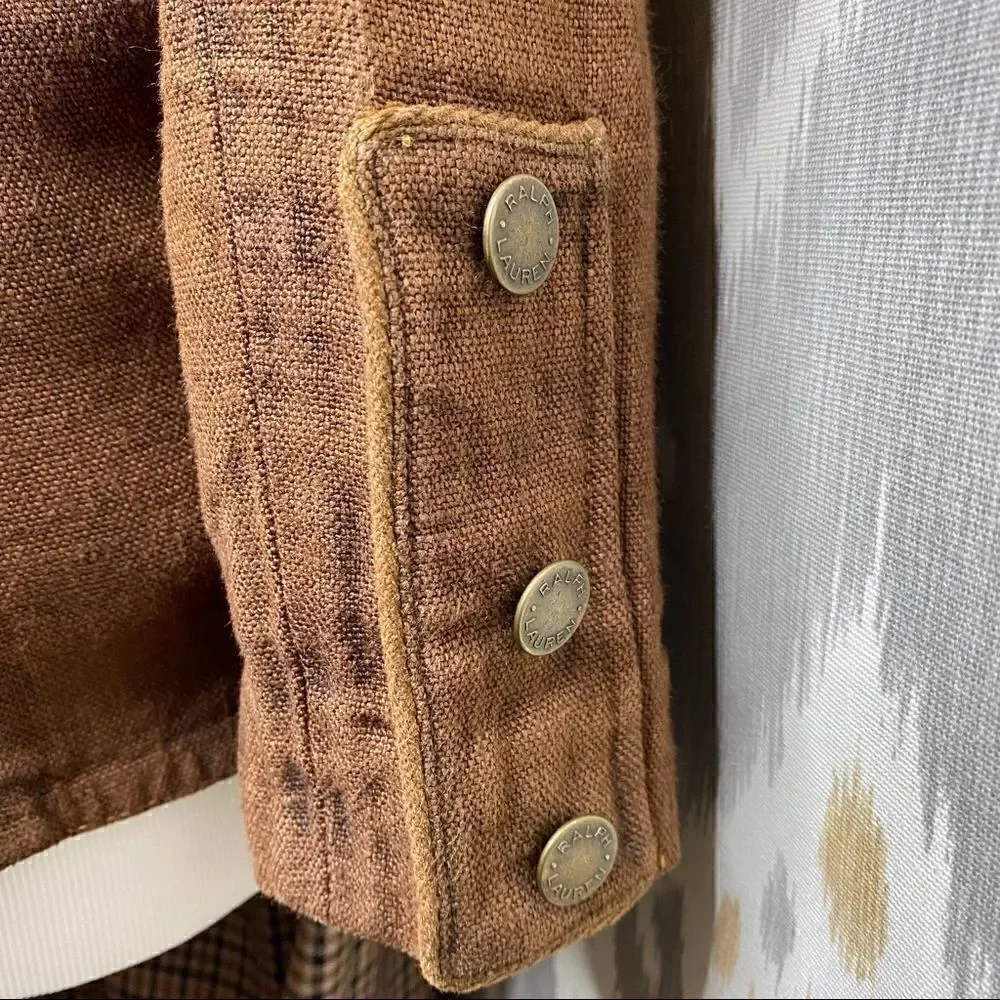 Ralph Lauren Collection Italian Linen Winslow Antique Brown Field Jacket